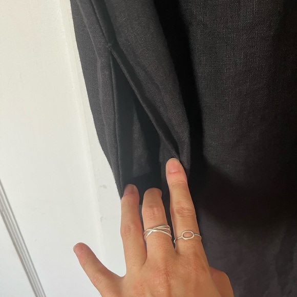 ❗️FINAL PRICE❗️NWOT Black 100% linen dress with pockets, XS-M - Picture 7 of 11